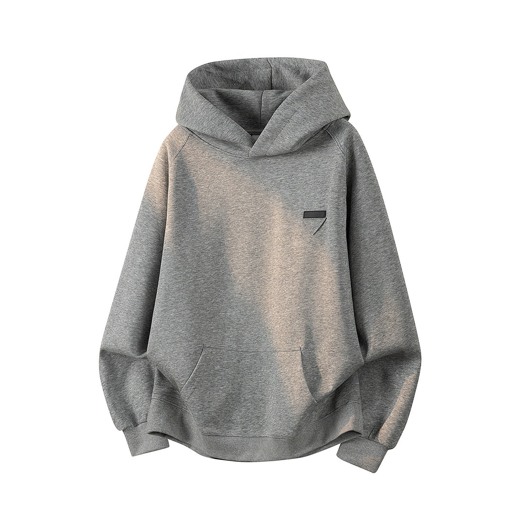Unisex Oversize Kapuzenpullover mit handschriftlichem Grafik-Print, Kängurutasche & geripptem Saum Drune