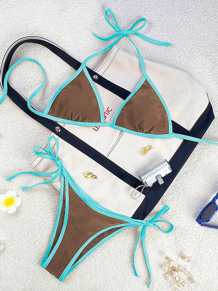 Damen Triangel-Bikini mit verspielten Schleifen Drune