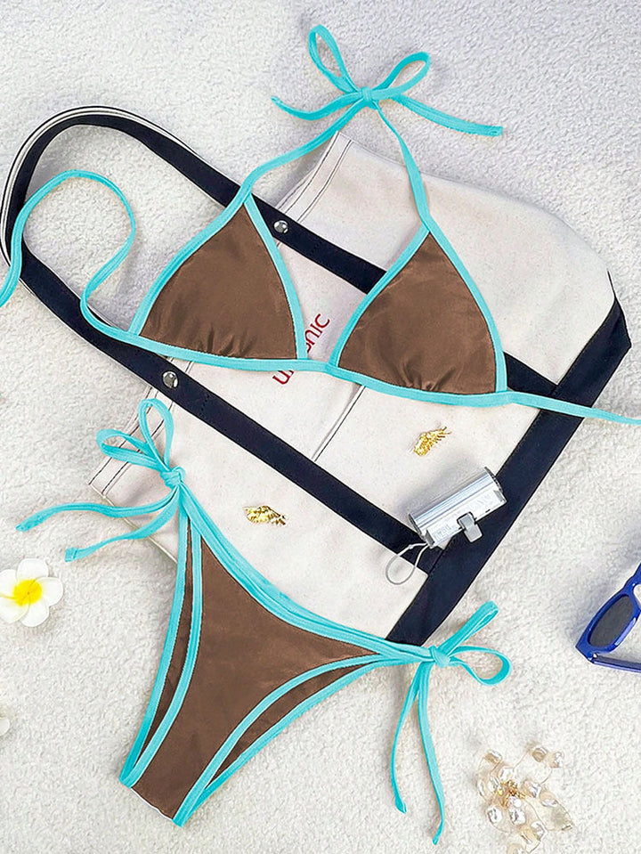 Damen Triangel-Bikini mit verspielten Schleifen Drune