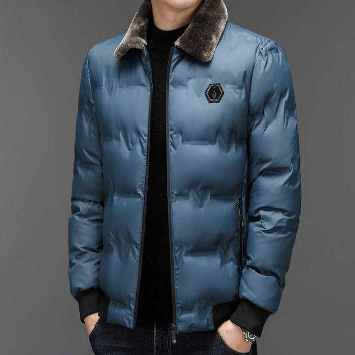 Herren Steppjacke mit abnehmbarem Kunstfellkragen Drune