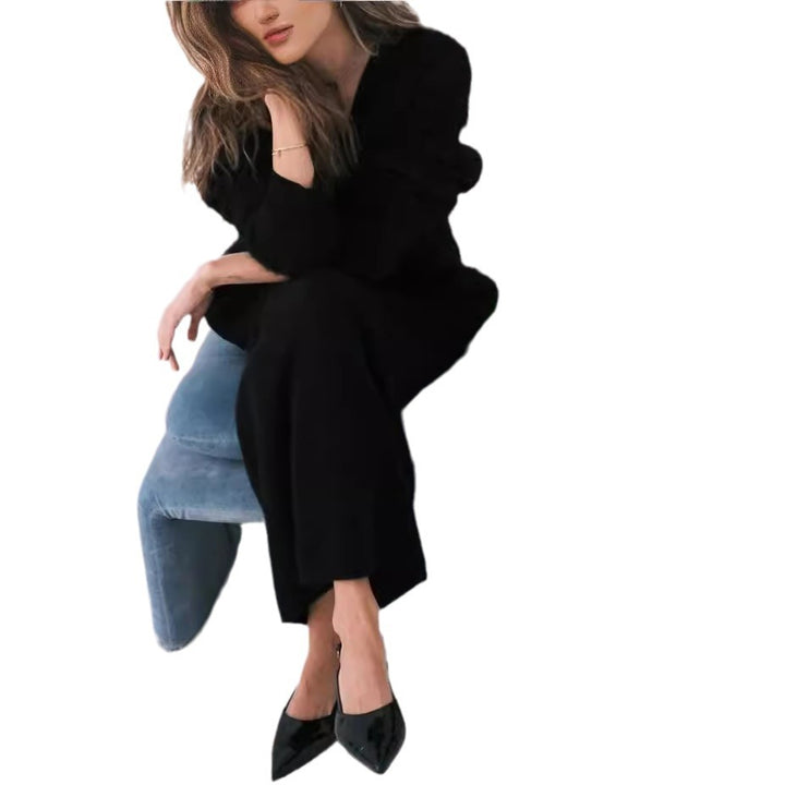 Damen kuschelige Strickjacke mit voluminösen Ärmeln und eleganten Knopfdetails Drune