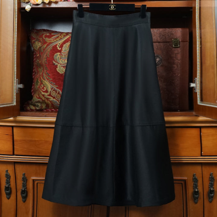Damen Eleganter, schwingender Lederrock Drune