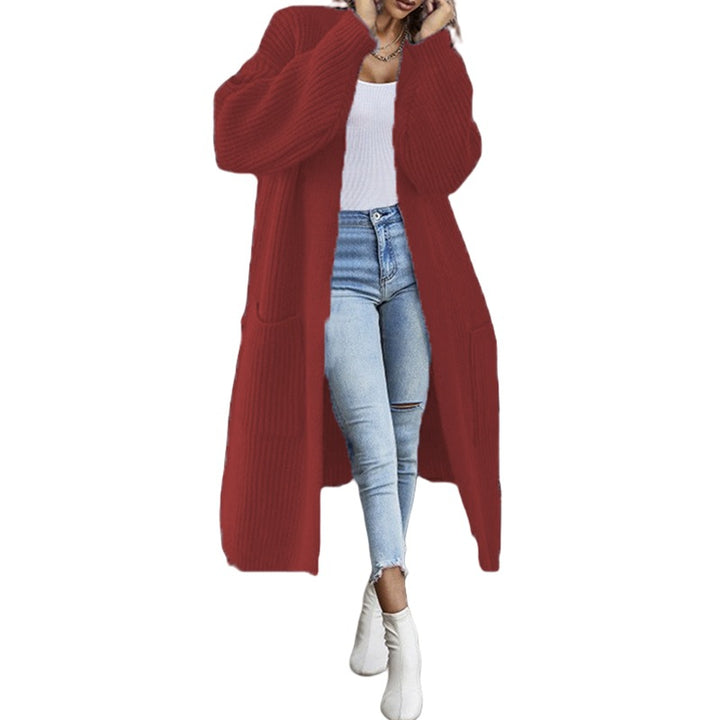 Damen Grobstrick-Cardigan mit Taschen und offenem Frontdesign Drune