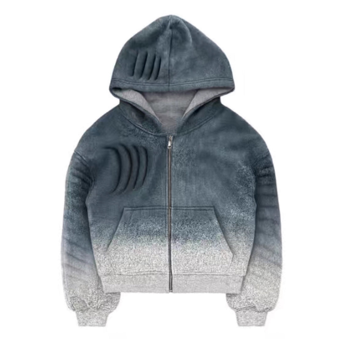 Damen Kapuzenjacke mit trendigem Farbverlauf und praktischem Reißverschluss Drune