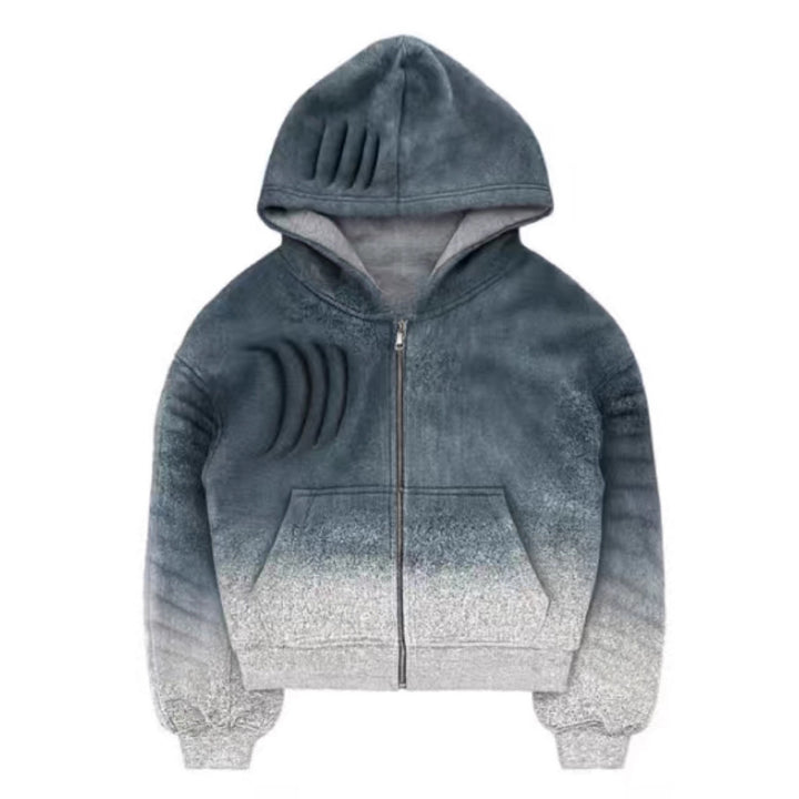 Damen Kapuzenjacke mit trendigem Farbverlauf und praktischem Reißverschluss Drune
