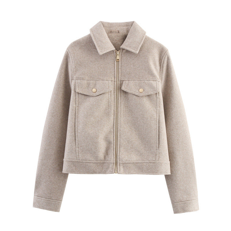 Damen Leichte wattierte Windjacke mit Stehkragen und Polka‑Dot‑Print Drune