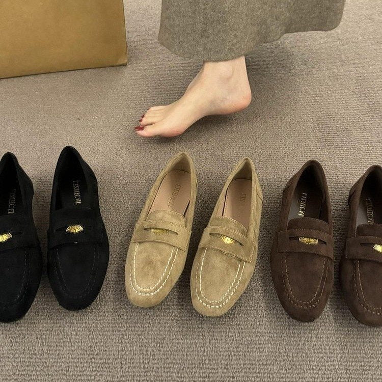 Damen Mokassins mit weichem Wildleder und elegantem Riemenverschluss Drune