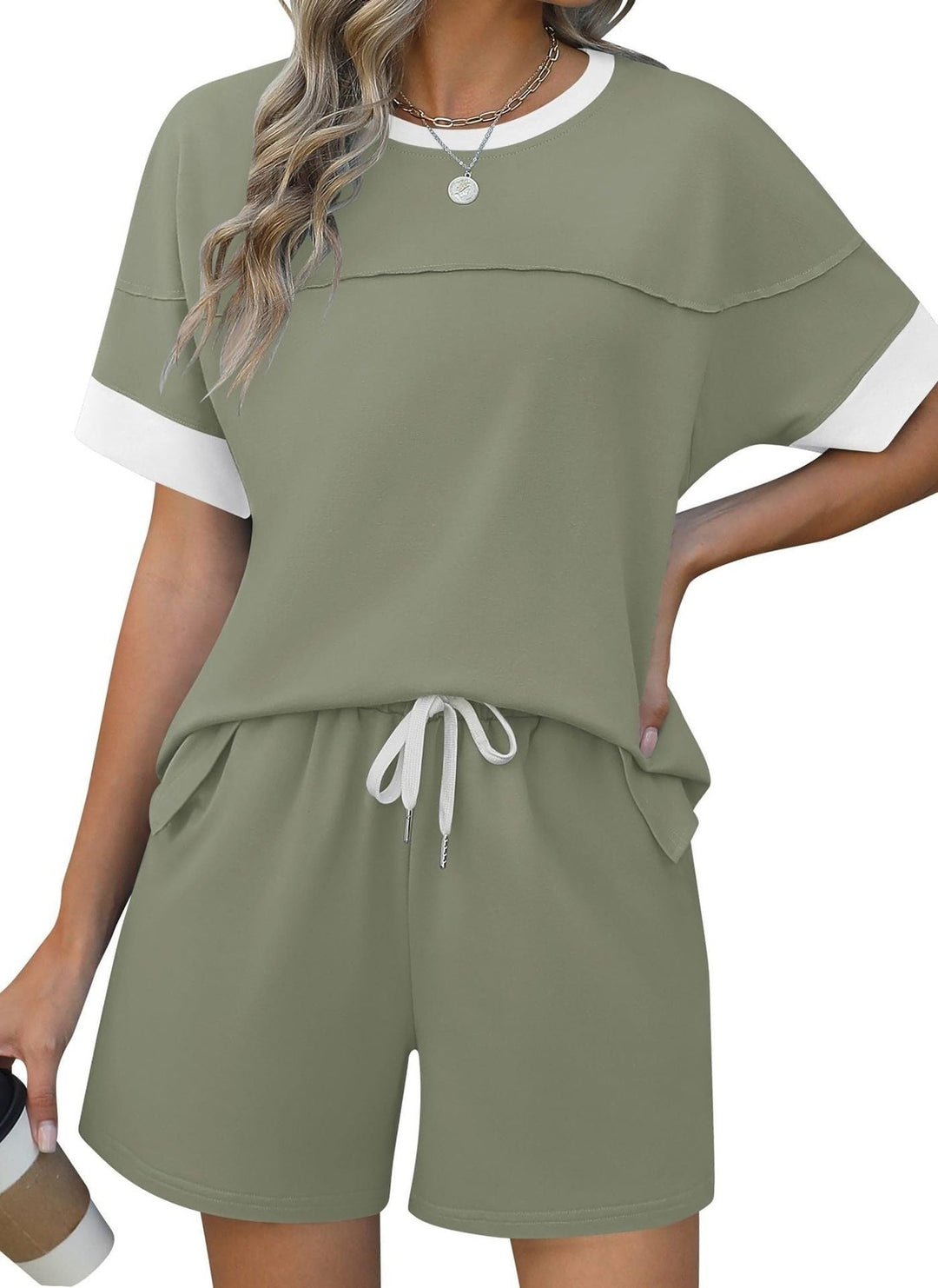 Damen lässiges Sport-Outfit mit elastischem Bund und praktischen Taschen Drune