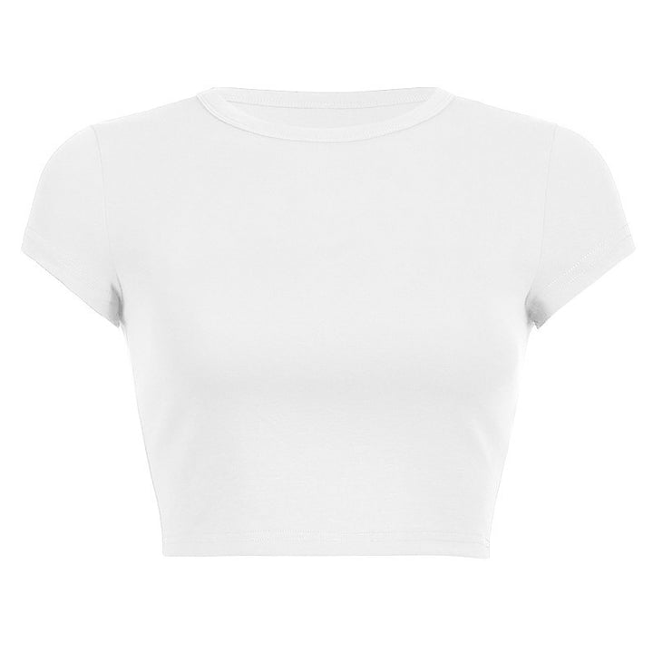 Damen Cropped Classic Fit T-Shirt Drune