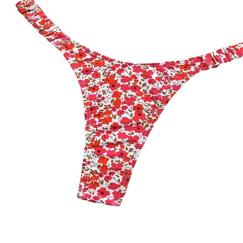 Damen Triangel-Bikini mit verstellbaren Trägern und floralen Mustern Drune