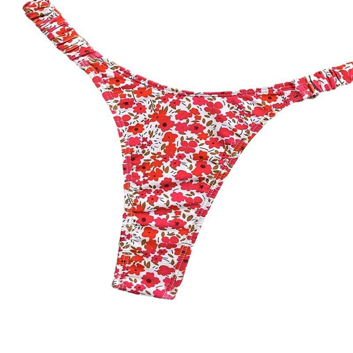 Damen Triangel-Bikini mit verstellbaren Trägern und floralen Mustern Drune