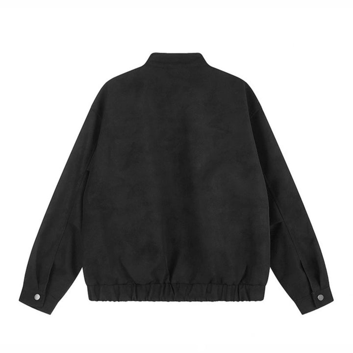 Damen Militärinspirierte Oversize-Jacke mit Stehkragen und Zierknopfreihe Drune