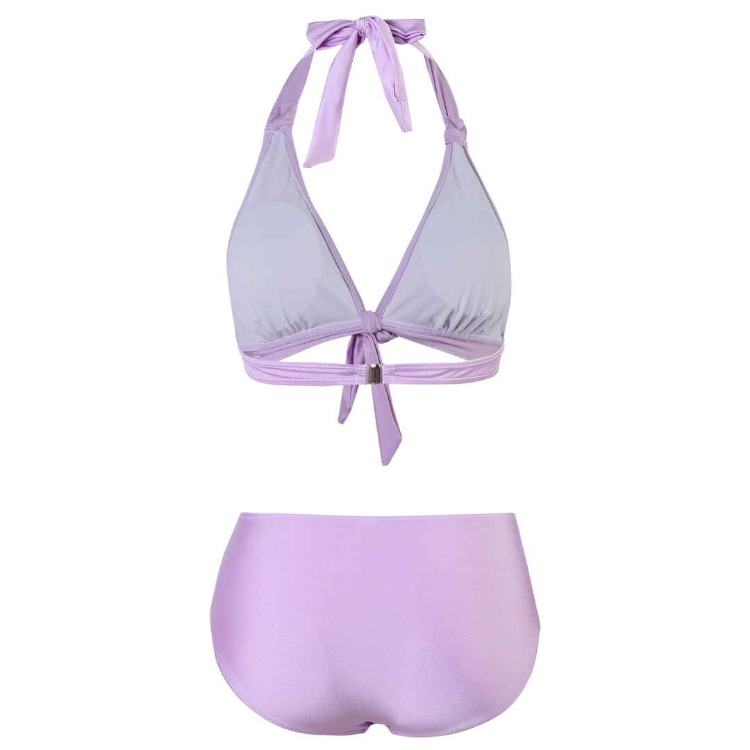 Damen Hoch geschnittener Bikini mit verstellbarem Halter und elegantem Knoten Drune