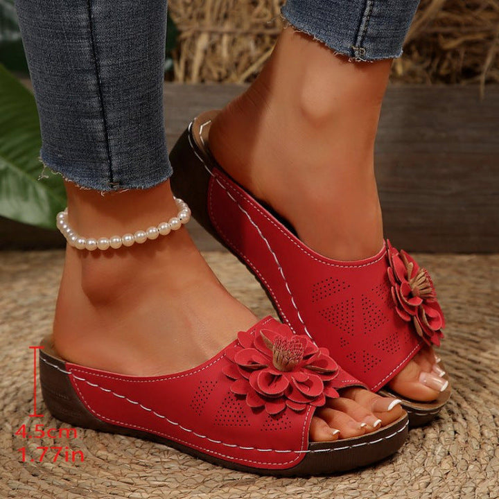 Damen modische Riemensandalen mit dekorativer Blumenapplikation Drune