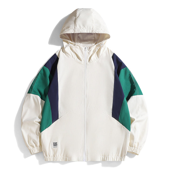 Herren Sportliche Übergangsjacke mit Kapuze und kontrastierenden Einsätzen Drune