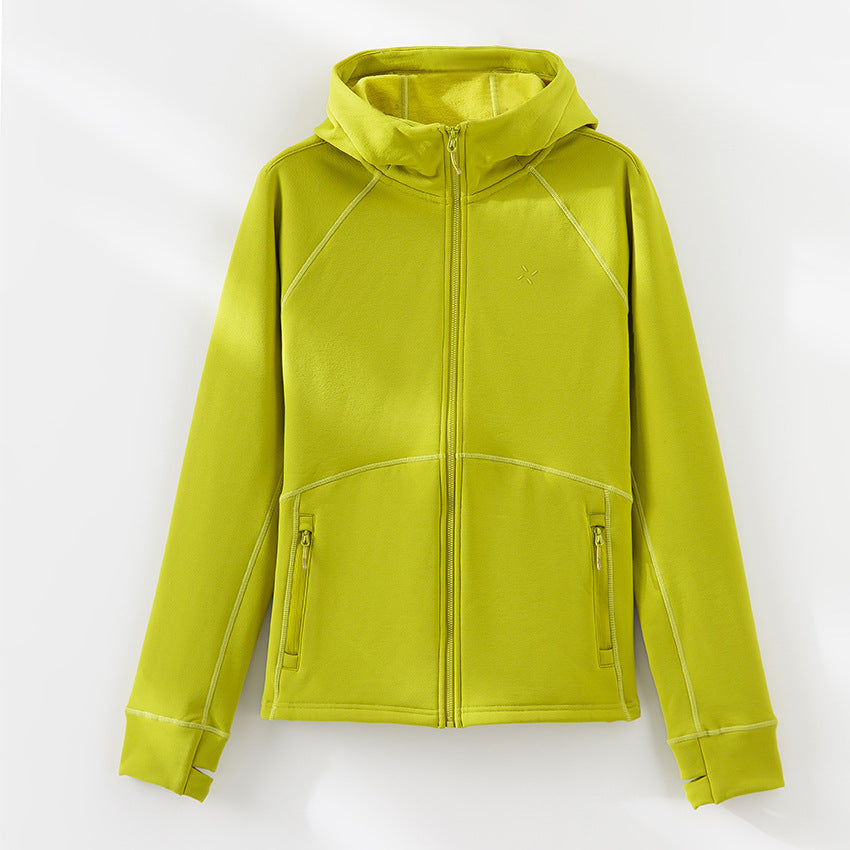 Damen Kapuzen-Fleecejacke mit durchgehendem Reißverschluss, ergonomischen Nähten und Reißverschlusstaschen Drune