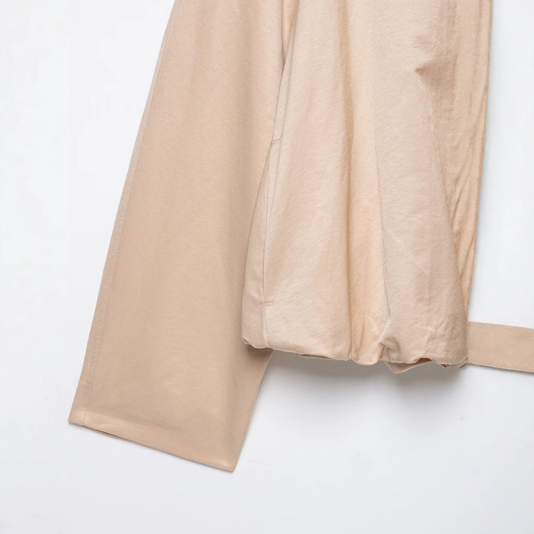 Damen Kurzes Satin-Finish Cape‑Blouson mit weitem Raglanärmel und hohem Stehkragen Drune