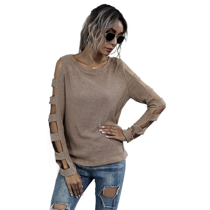 Damen Bequemer Pullover mit Cut-Out-Details Drune