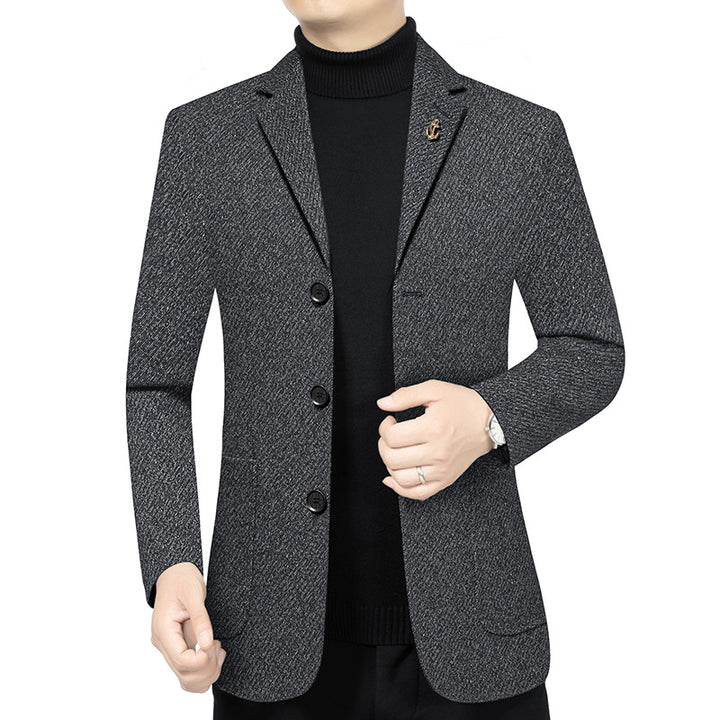 Herren Modernes Einreihiges City-Blazer mit aufgesetzten Taschen und leichter Halbfütterung Drune