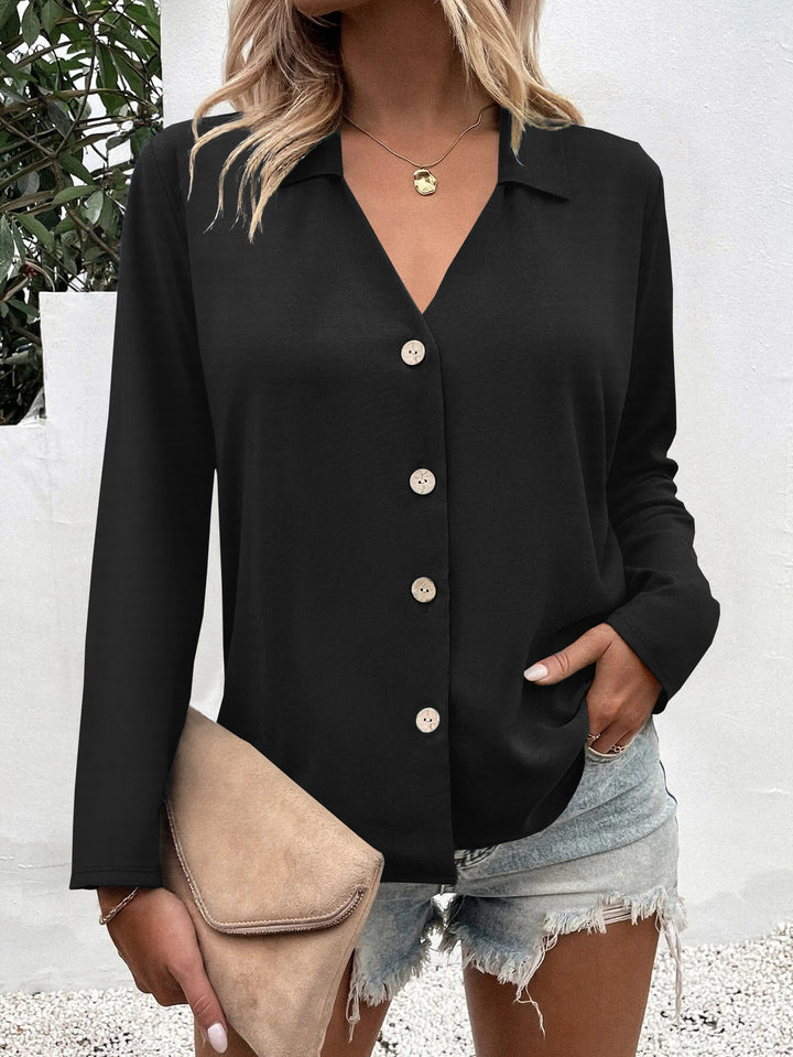 Damen Elegante Bluse mit Knopfleiste Drune