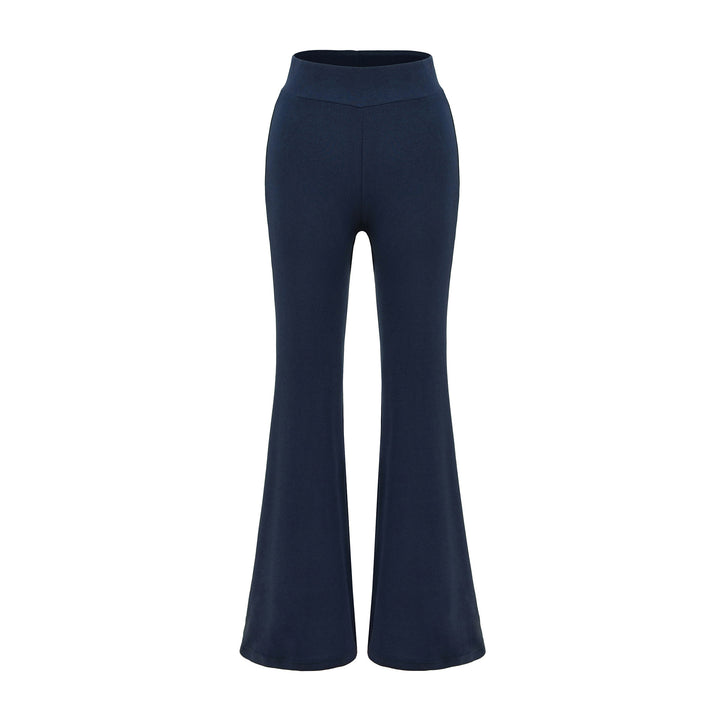 Damen High-Waist Flared Jersey-Leggings mit ausgestelltem Beinabschluss Drune