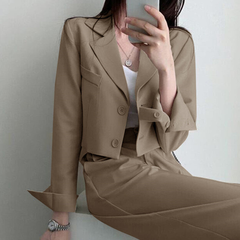 Damen Weit geschnittene Hochtaillierte Hose Drune