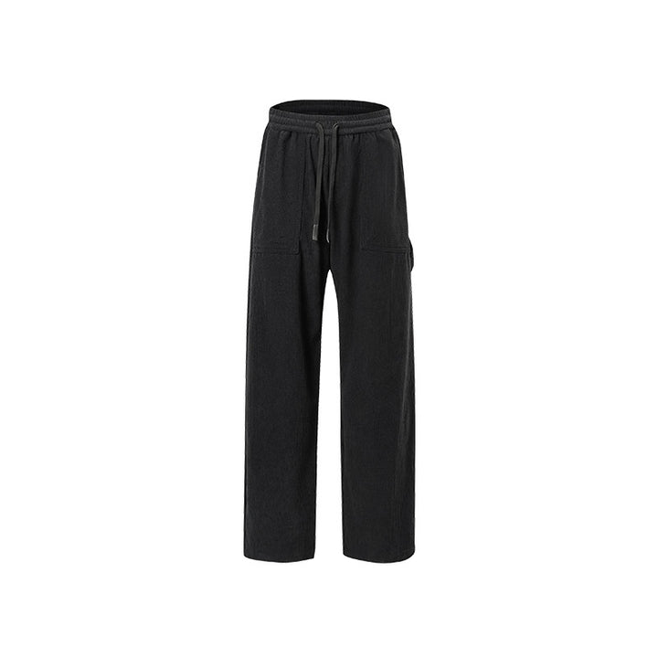 Damen Cordhose mit weitem Bein, elastischem Bund und aufgesetzten Taschen Drune