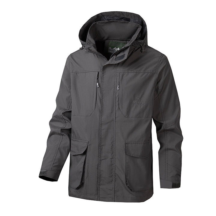 Herren Funktionale Jacke mit verstellbarem Kapuzendesign Drune