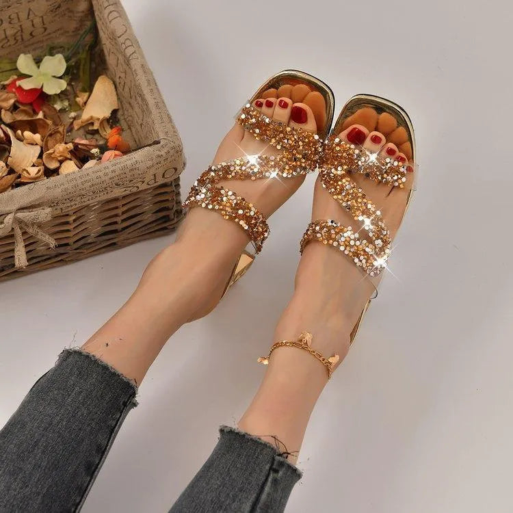 Drune | Sandalen mit Absätzen und Pailletten