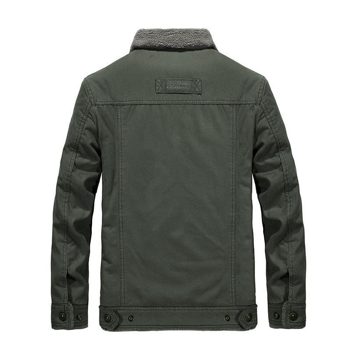Herren nan gefütterte Canvas-Fieldjacke mit Teddyfutter und klassischem Stehkragen Drune