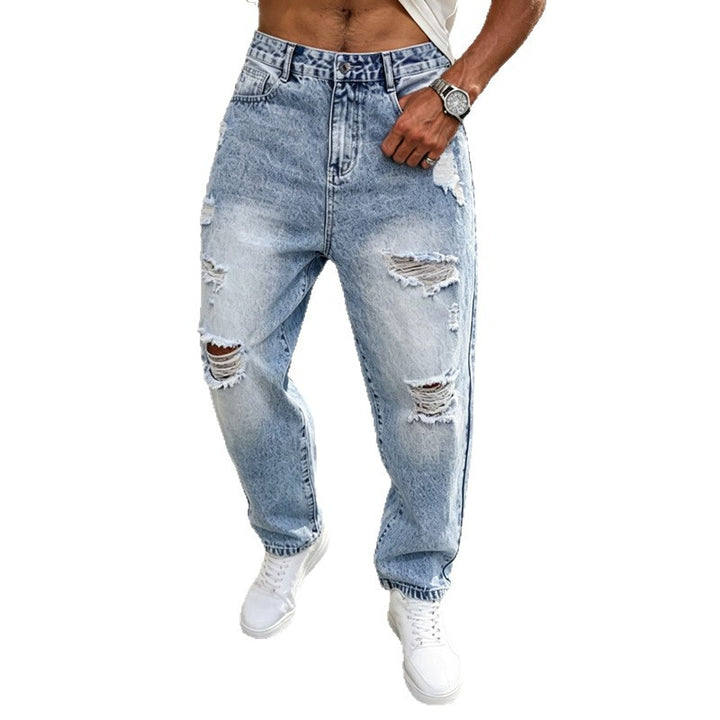 Herren Zerrissene Baggy-Jeans Drune