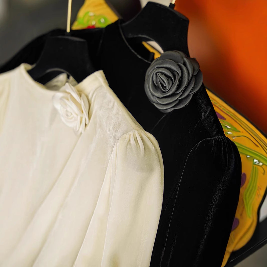 Damen Elegante Bluse mit Rüschen-Detail Drune
