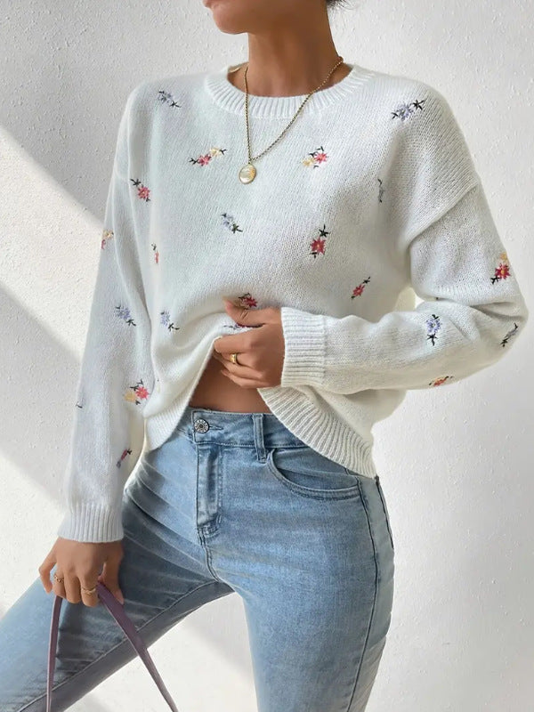 Damen Gemusterter Strickpullover Drune
