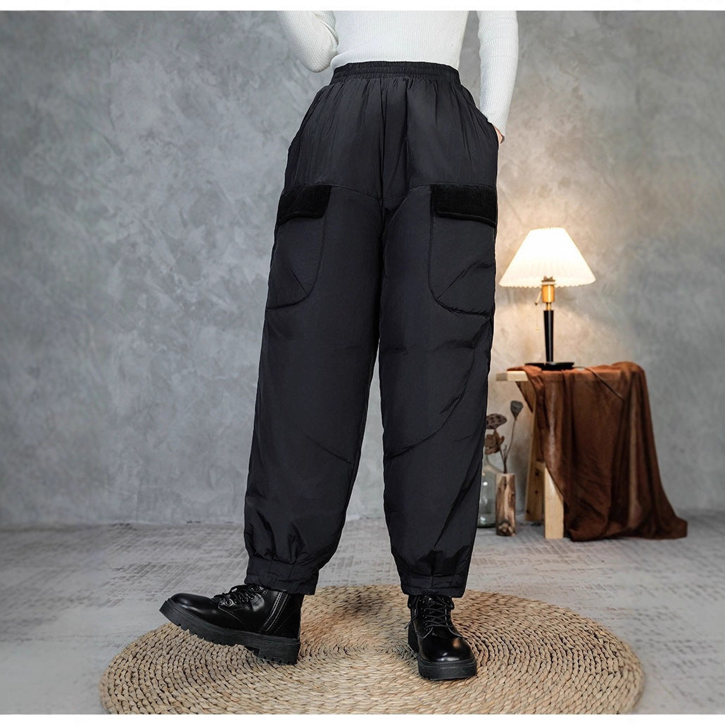 Damen gesteppte Thermo-Cargo-Hose mit elastischem Bund und Saumbündchen Drune