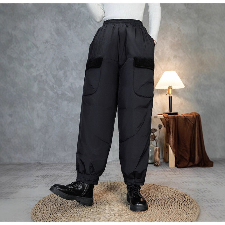 Damen gesteppte Thermo-Cargo-Hose mit elastischem Bund und Saumbündchen Drune