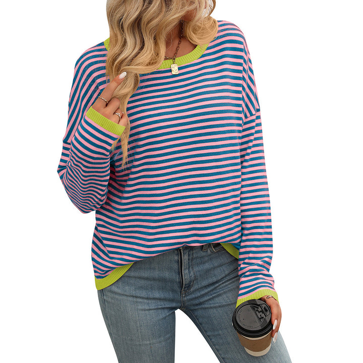 Damen lässiger gestreifter Pullover Drune