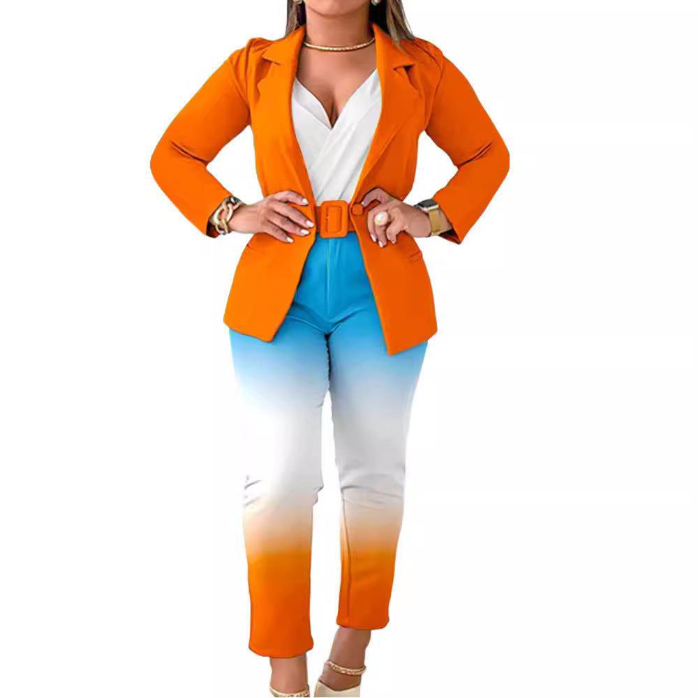 Damen Blazer-Set mit figurbetontem Schnitt und modischem Leopardenmuster Drune
