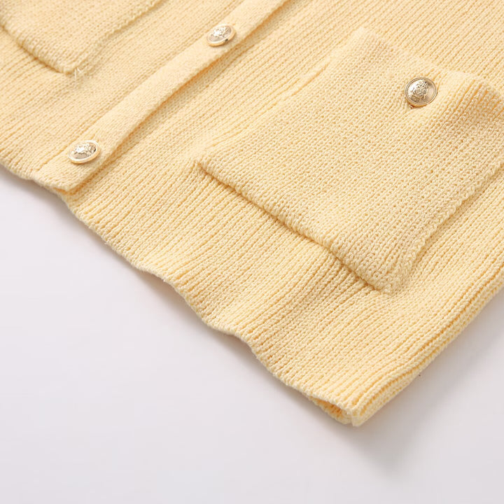 Damen Strickjacke ohne Ärmel mit Knopfdetails und praktischen Taschen Drune