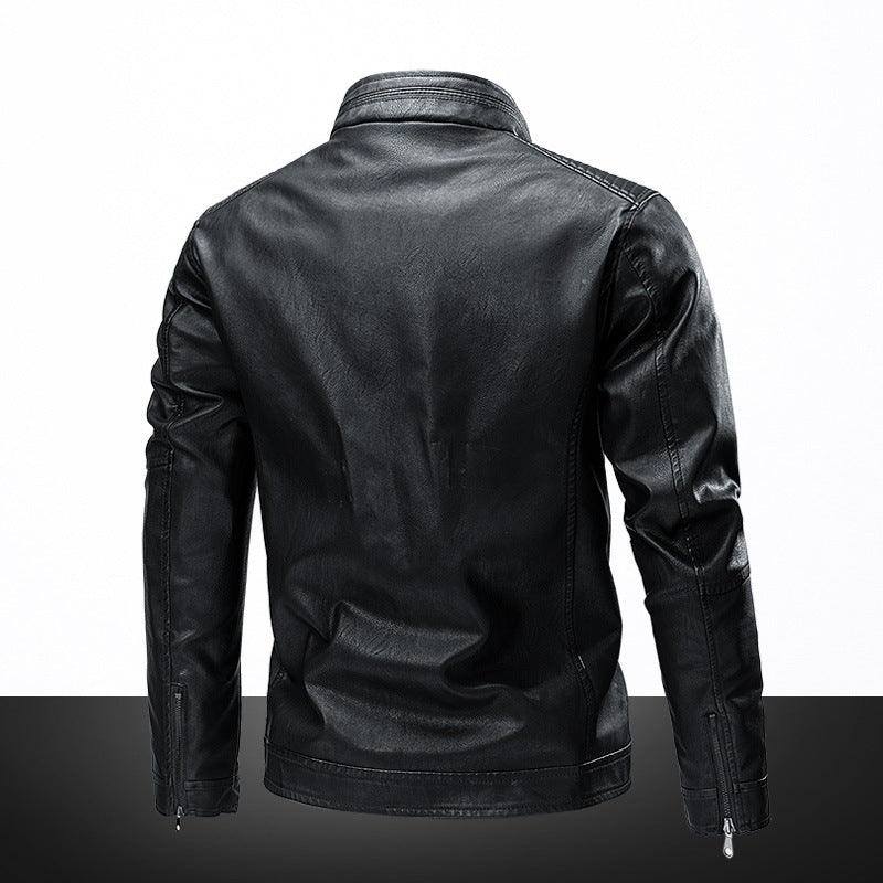 Herren Trendige Bikerjacke aus Kunstleder Drune