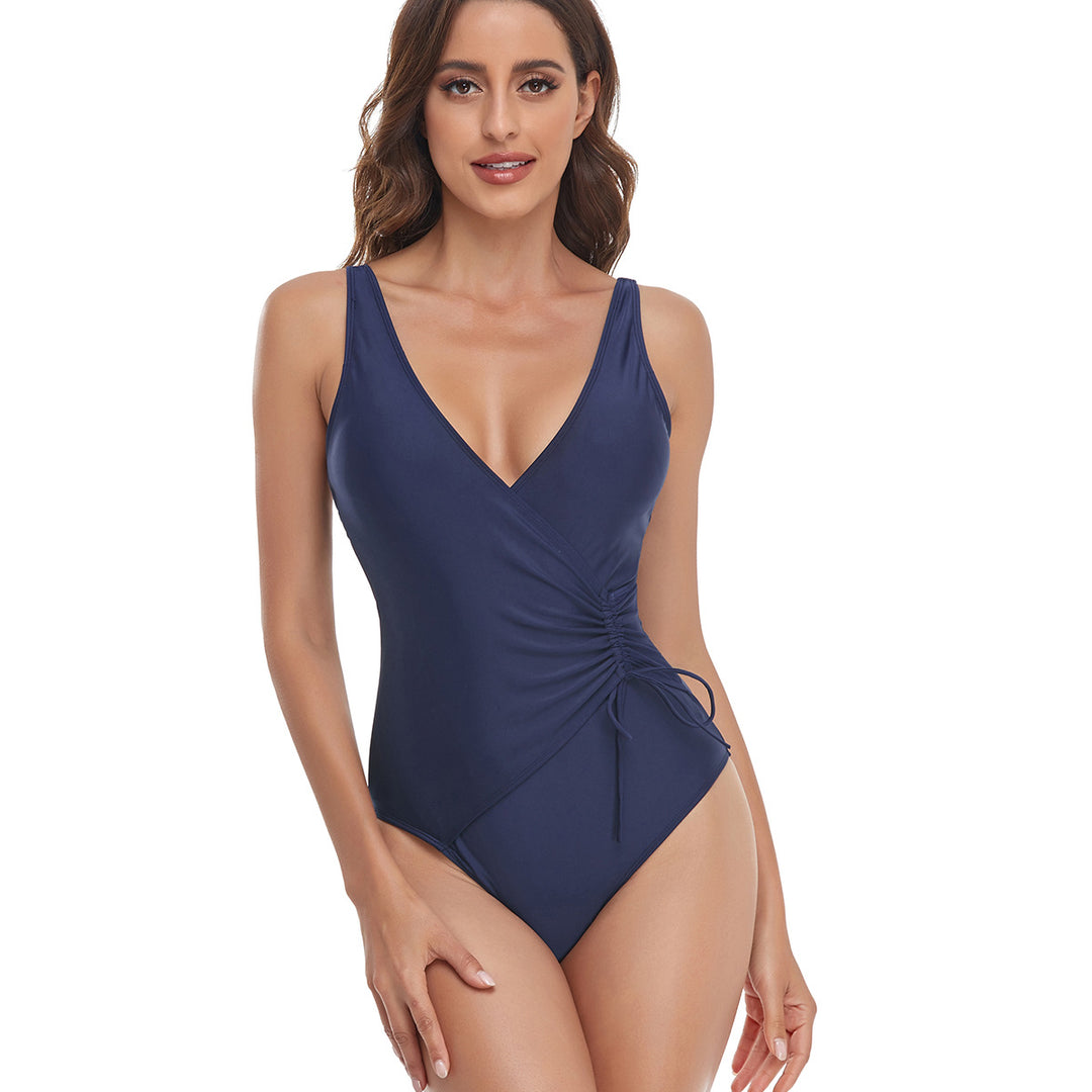 Damen Schwimmanzug mit elegantem Wickeldesign und Raffung Drune