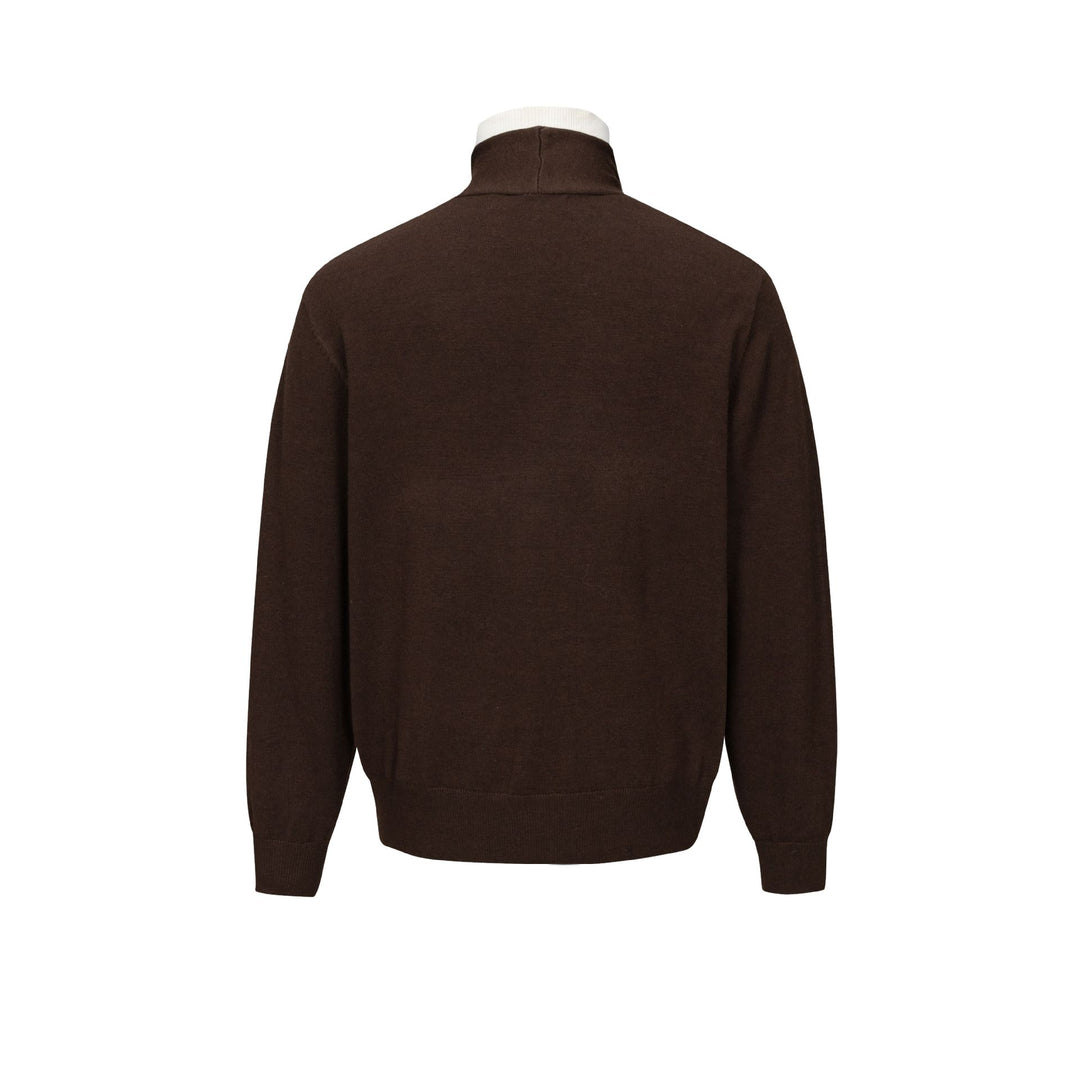 Herren Feinstrick-Layering-Cardigan mit tiefem V-Ausschnitt und integriertem Polokragen Drune