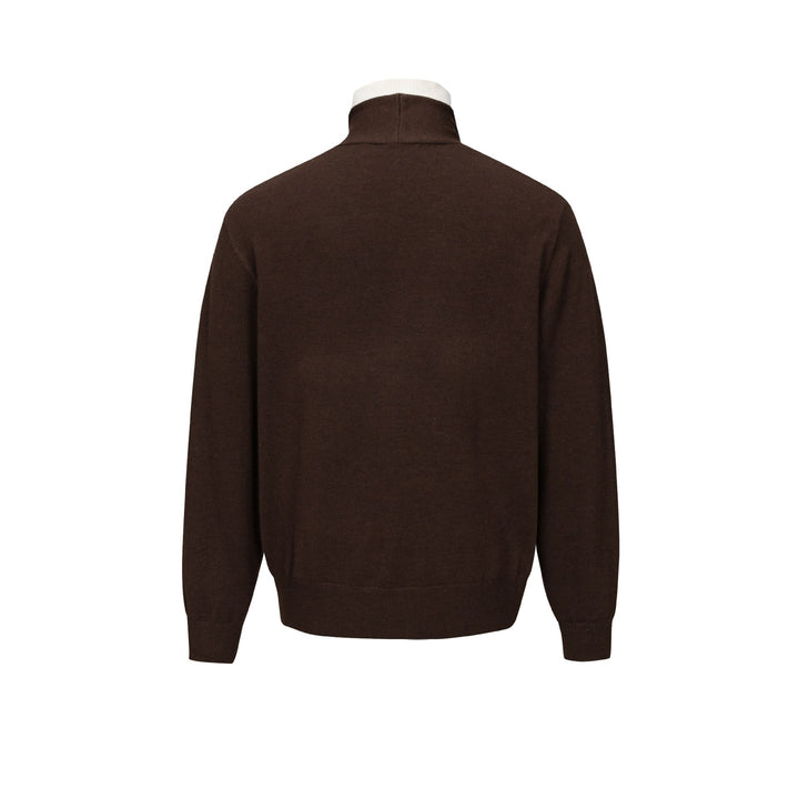Herren Feinstrick-Layering-Cardigan mit tiefem V-Ausschnitt und integriertem Polokragen Drune
