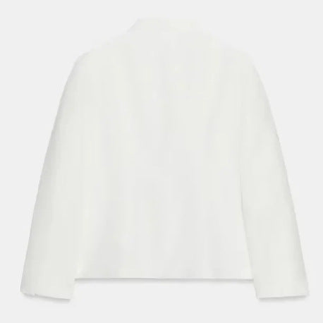 Damen Kurzgeschnittene Blousonjacke mit Stehkragen und Knotenverschlüssen Drune