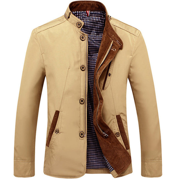 Herren Stehkragen‑Blouson mit verdeckter Zip‑ und Knopfleiste Drune