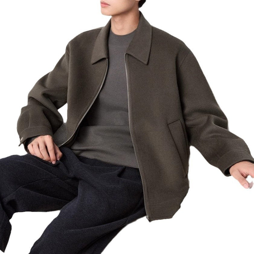 Herren Kurzjacke aus Wollmix mit Reißverschluss und Hemdkragen Drune