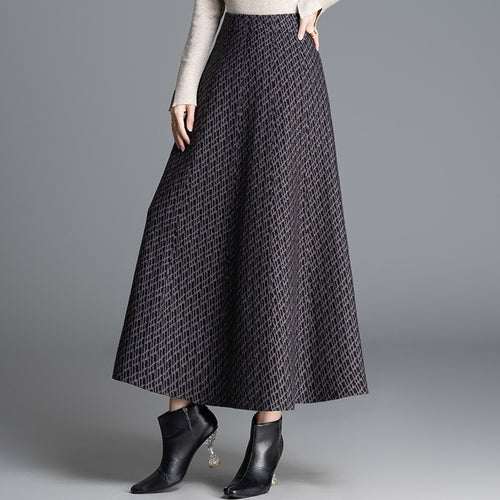 Damen Maxi-Rock mit elegantem geometrischen Muster Drune