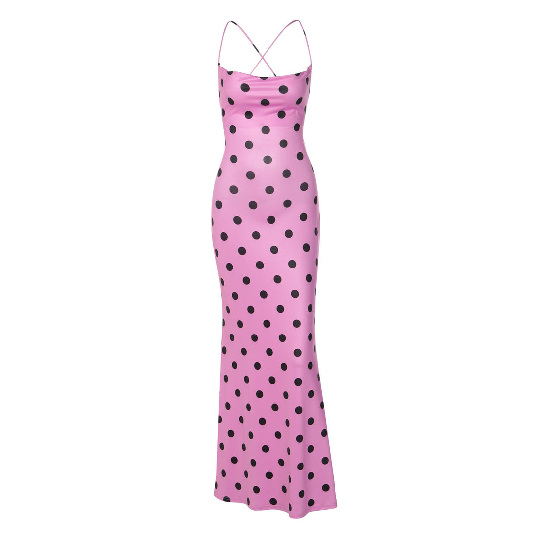 Damen Maxikleid mit anspruchsvoller Kragen- und Trägerdetails Drune