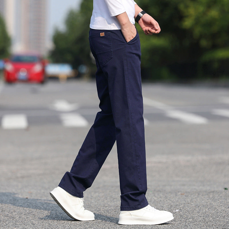 Herren Slim Fit Stretch-Hose mit elastischem Bund und geradem Bein Drune