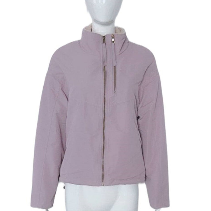 Damen Leichte gefütterte Übergangsjacke mit Stehkragen und Teddyfutter Drune