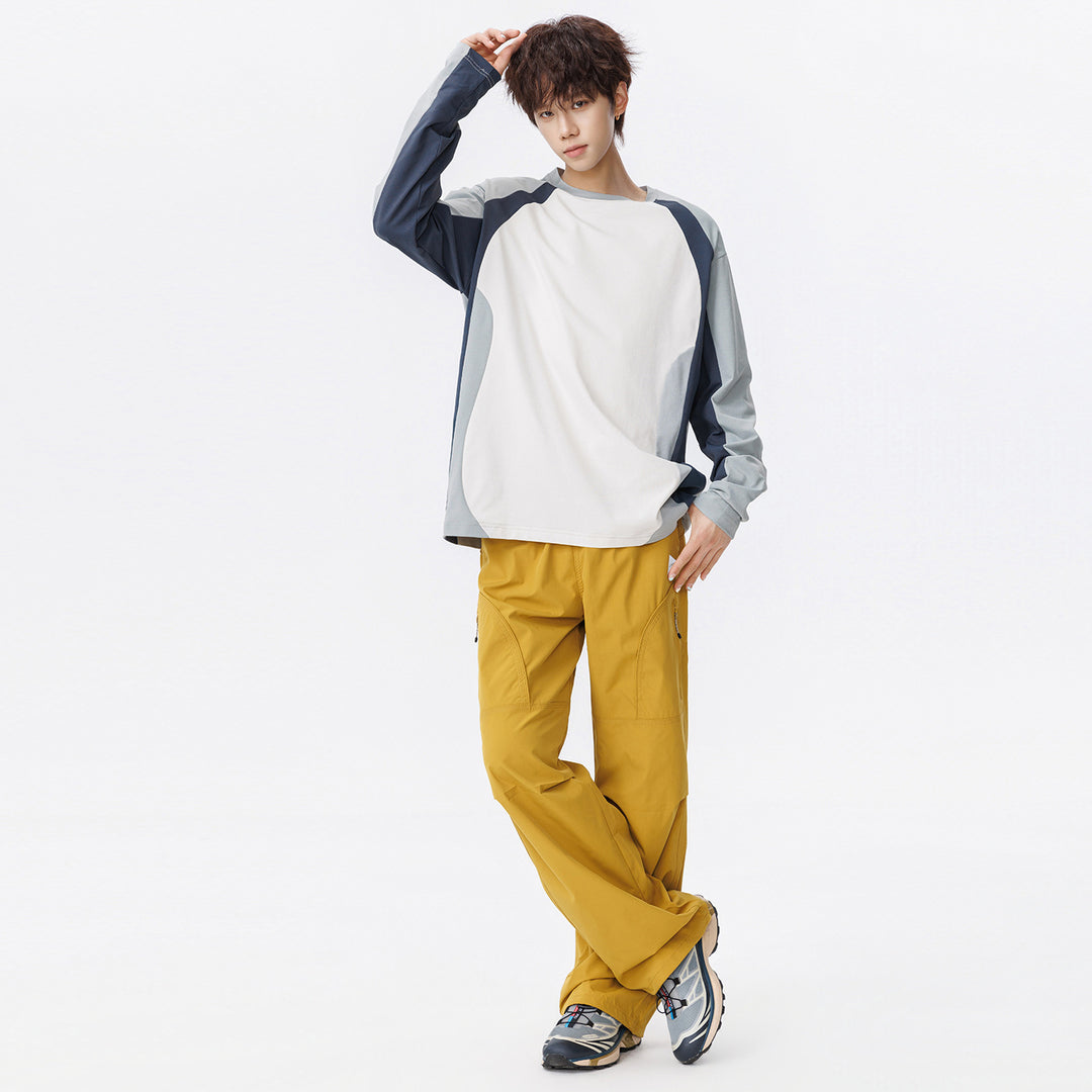 Herren Oversized Performance-Langarmshirt mit Raglanärmeln und Mesh‑Einsätzen Drune